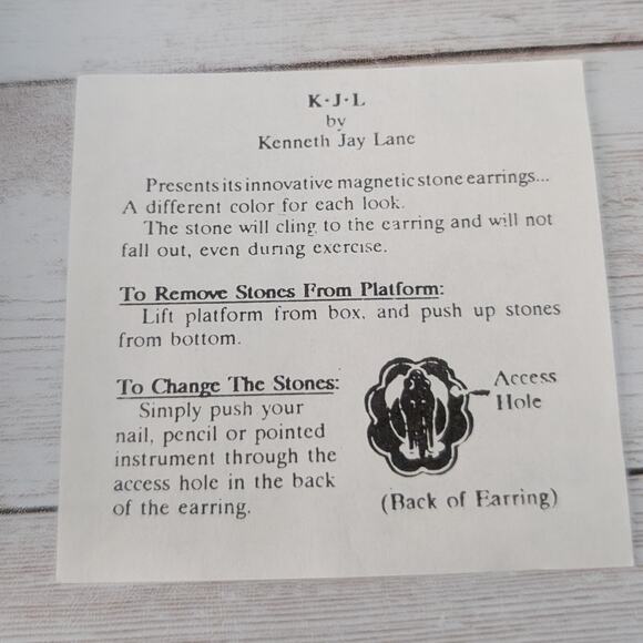 Vintage Kenneth Jay Lane Clip On Earrings K.J.L Interchangeable Earring Set - Picture 9 of 13